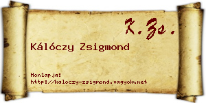Kálóczy Zsigmond névjegykártya