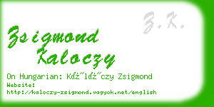 zsigmond kaloczy business card